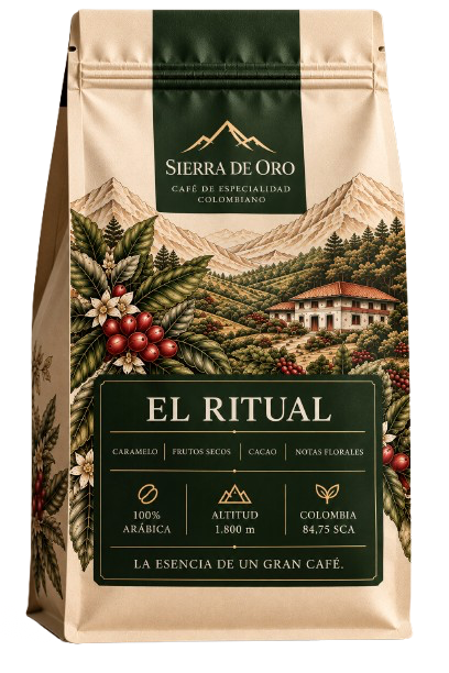 Bolsa de café Sierra de Oro, diseño El Ritual